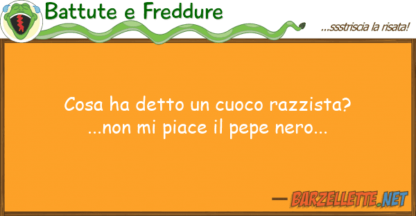 Battute e Freddure cosa ha detto cuoco razzista?...non m