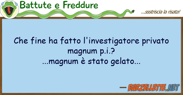 Battute e Freddure fine ha fatto l'investigatore privat