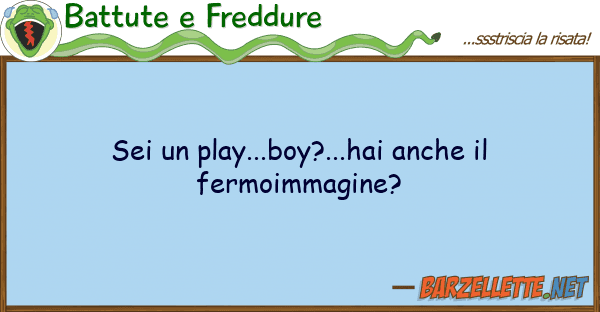 Battute e Freddure sei play...boy?...hai fermoi
