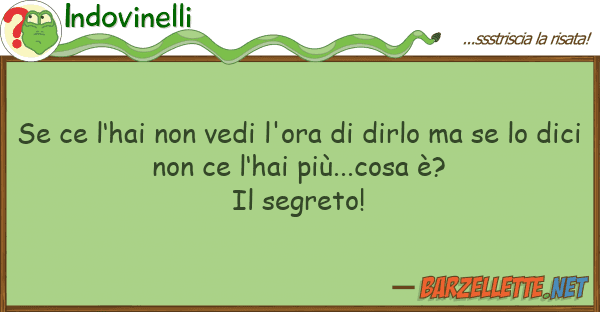 Indovinelli ce l’hai vedi l'ora dirlo