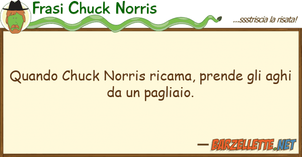 Frasi Chuck Norris quando chuck norris ricama, prende