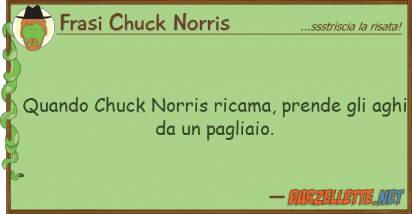 Frasi Chuck Norris quando chuck norris ricama, prende