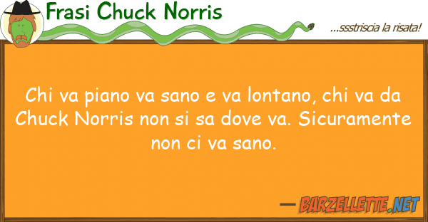 Frasi Chuck Norris va piano va sano va lontano, v