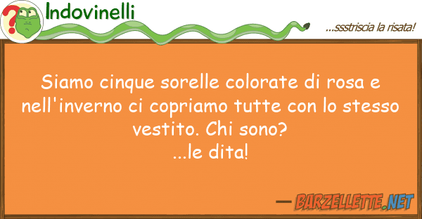 Indovinelli siamo cinque sorelle colorate rosa