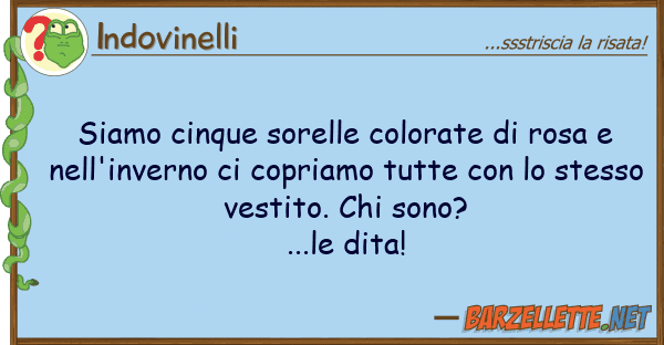 Indovinelli siamo cinque sorelle colorate rosa