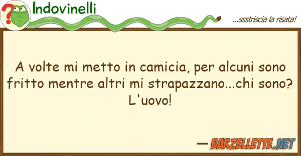 Indovinelli volte metto camicia, alcuni