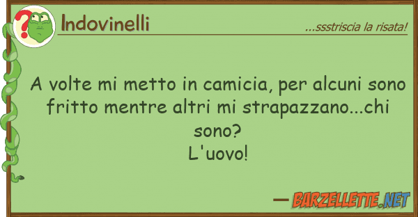 Indovinelli volte metto camicia, alcuni