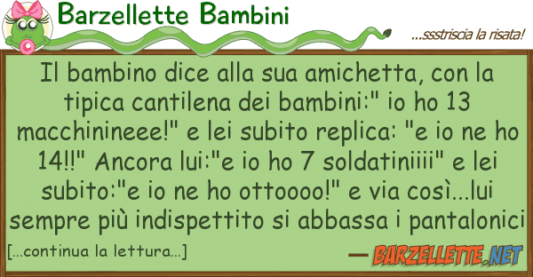 Barzellette Bambini bambino dice amichetta,