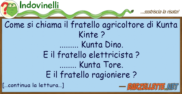 Indovinelli chiama fratello agricoltore d