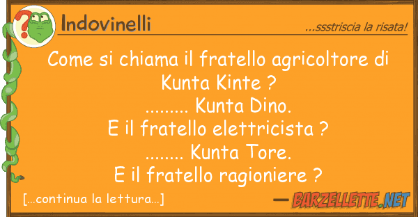 Indovinelli chiama fratello agricoltore d