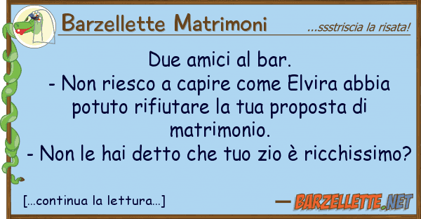 Barzellette Matrimoni due amici bar. - riesco capir