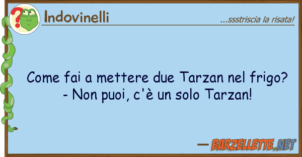 Indovinelli fai mettere due tarzan frigo?