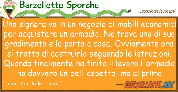 Barzellette Sporche signora va negozio mobili
