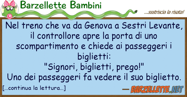 Barzellette Bambini treno va genova sestri leva