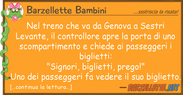 Barzellette Bambini treno va genova sestri leva