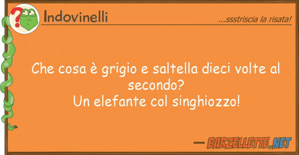 Indovinelli cosa è grigio saltella dieci volt