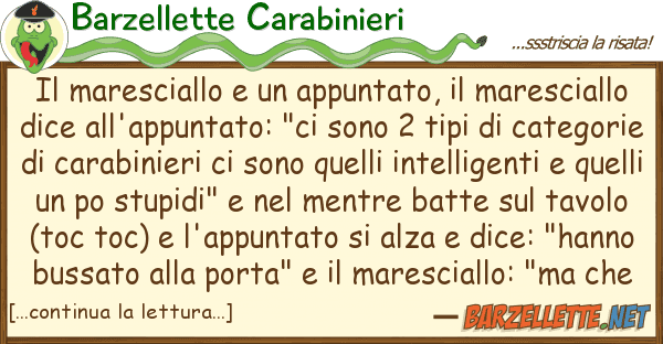 Barzellette Carabinieri maresciallo appuntato, maresc