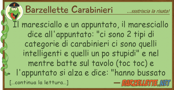 Barzellette Carabinieri maresciallo appuntato, maresc