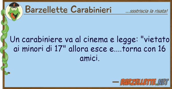 Barzellette Carabinieri carabiniere va cinema legge: "vi