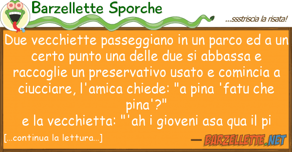 Barzellette Sporche due vecchiette passeggiano parco