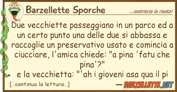Barzellette Sporche due vecchiette passeggiano parco