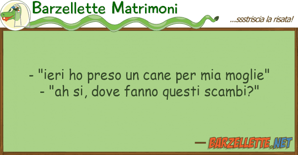 Barzellette Matrimoni - "ieri ho preso cane moglie"
