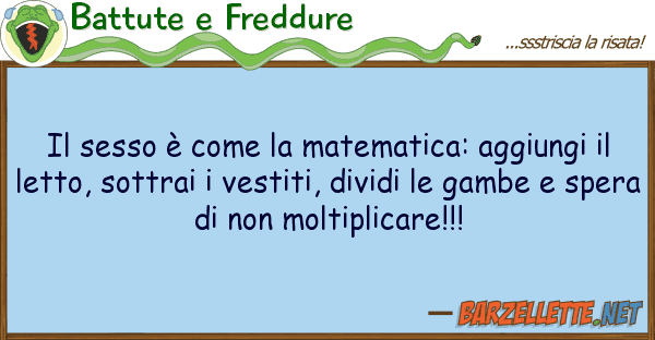 Battute e Freddure sesso è matematica: aggiungi