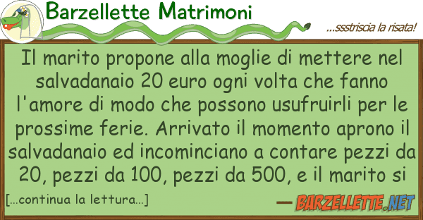 Barzellette Matrimoni marito propone moglie mettere