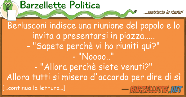 Barzellette Politica berlusconi indisce riunione popo
