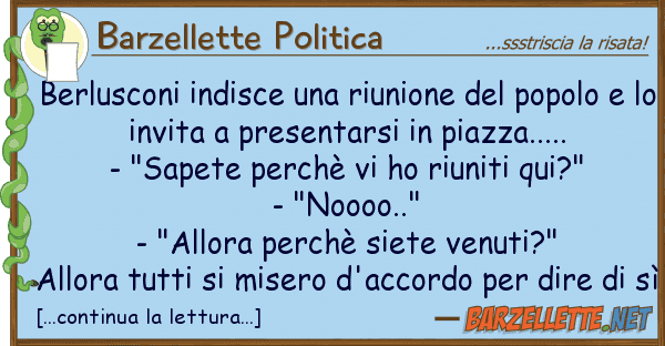 Barzellette Politica berlusconi indisce riunione popo