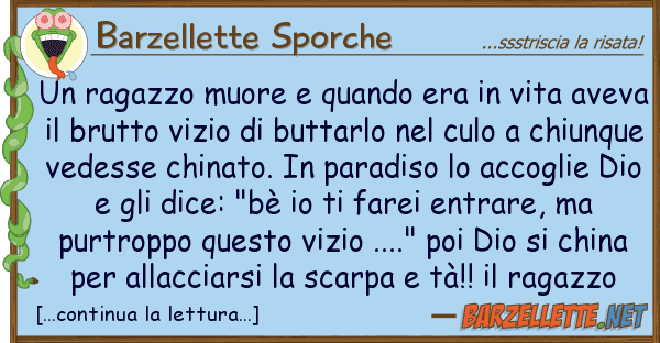 Barzellette Sporche ragazzo muore quando era vita av