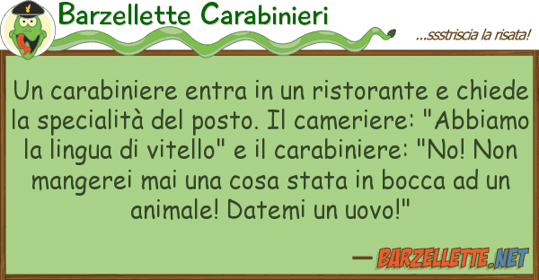 Barzellette Carabinieri carabiniere entra ristorante