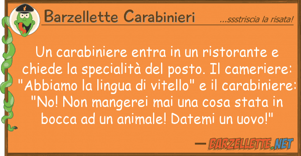 Barzellette Carabinieri carabiniere entra ristorante