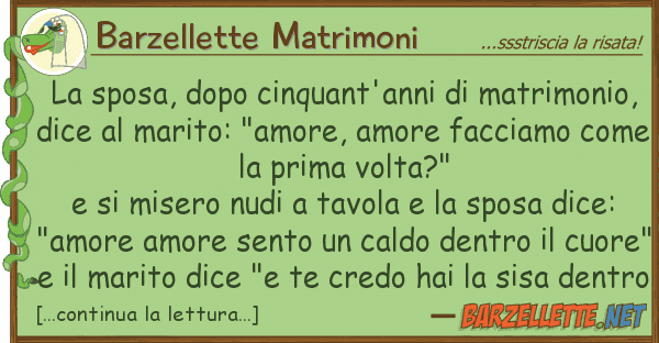 Barzellette Matrimoni sposa, dopo cinquant'anni matrimon