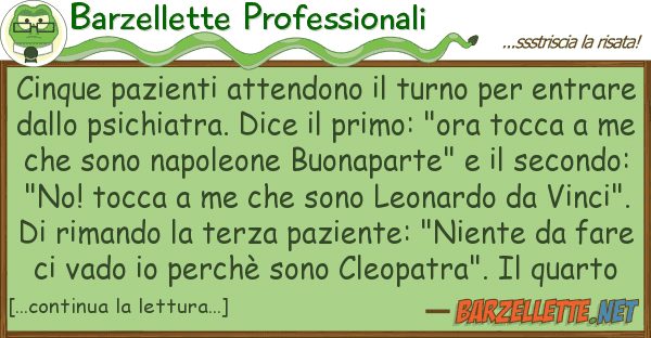 Barzellette Professionali cinque pazienti attendono turno