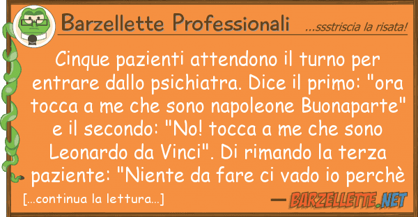 Barzellette Professionali cinque pazienti attendono turno