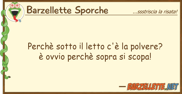 Barzellette Sporche perchè sotto letto c'è polvere?