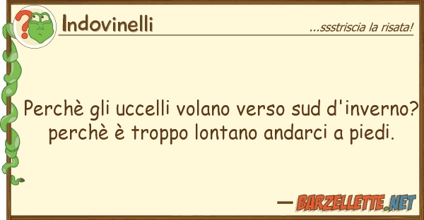 Indovinelli perchè uccelli volano verso sud d'i