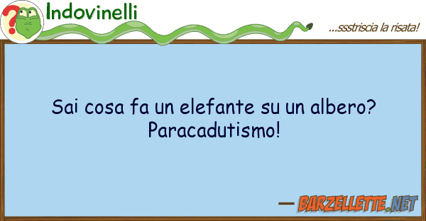 Indovinelli sai cosa fa elefante albero? pa