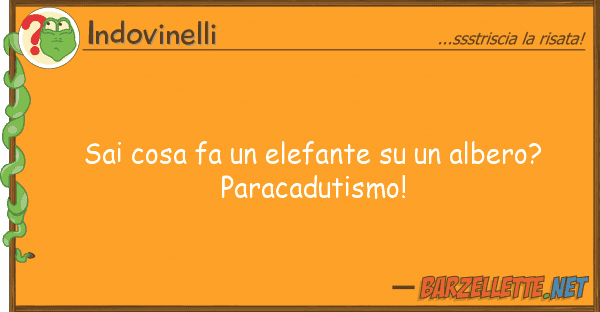 Indovinelli sai cosa fa elefante albero? pa