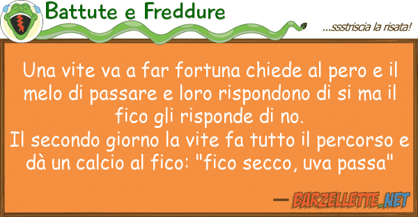 Battute e Freddure vite va far fortuna chiede pero