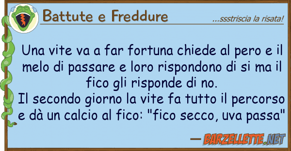 Battute e Freddure vite va far fortuna chiede pero