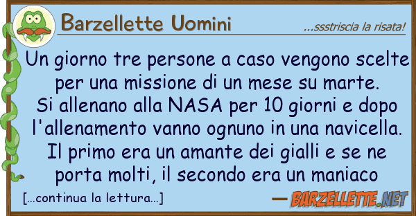 Barzellette Uomini giorno tre persone caso vengono sce