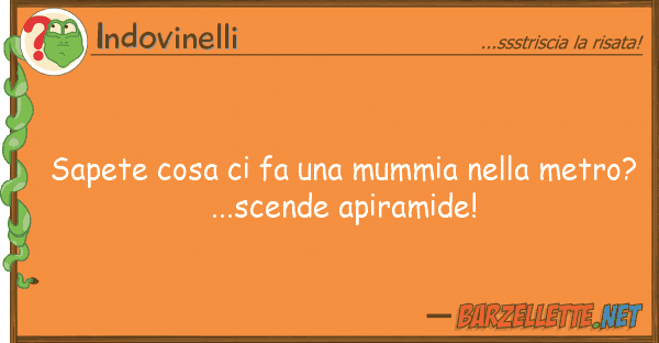 Indovinelli sapete cosa fa mummia metro