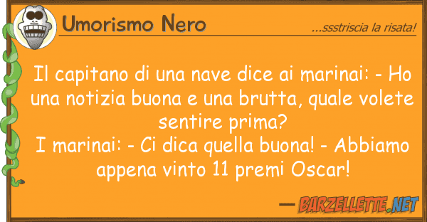 Umorismo Nero capitano nave dice marinai: