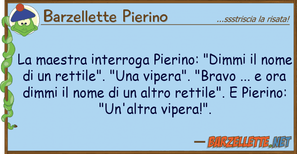 Barzellette Pierino maestra interroga pierino: "dimmi