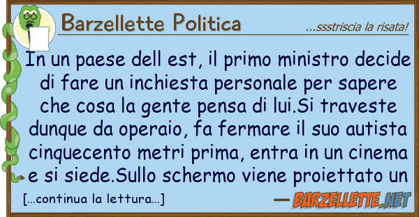 Barzellette Politica paese est, primo ministro
