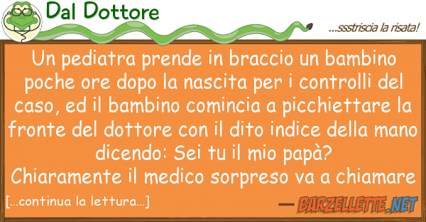 Dal Dottore pediatra prende braccio bambino