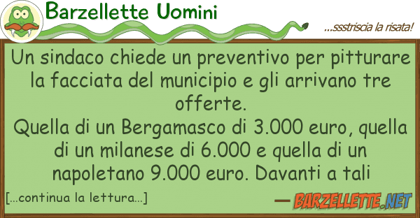 Barzellette Uomini sindaco chiede preventivo pitt