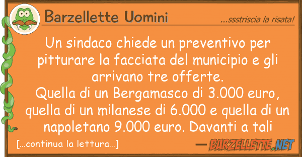 Barzellette Uomini sindaco chiede preventivo pitt
